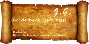 Goldenberg Gyöngyi névjegykártya